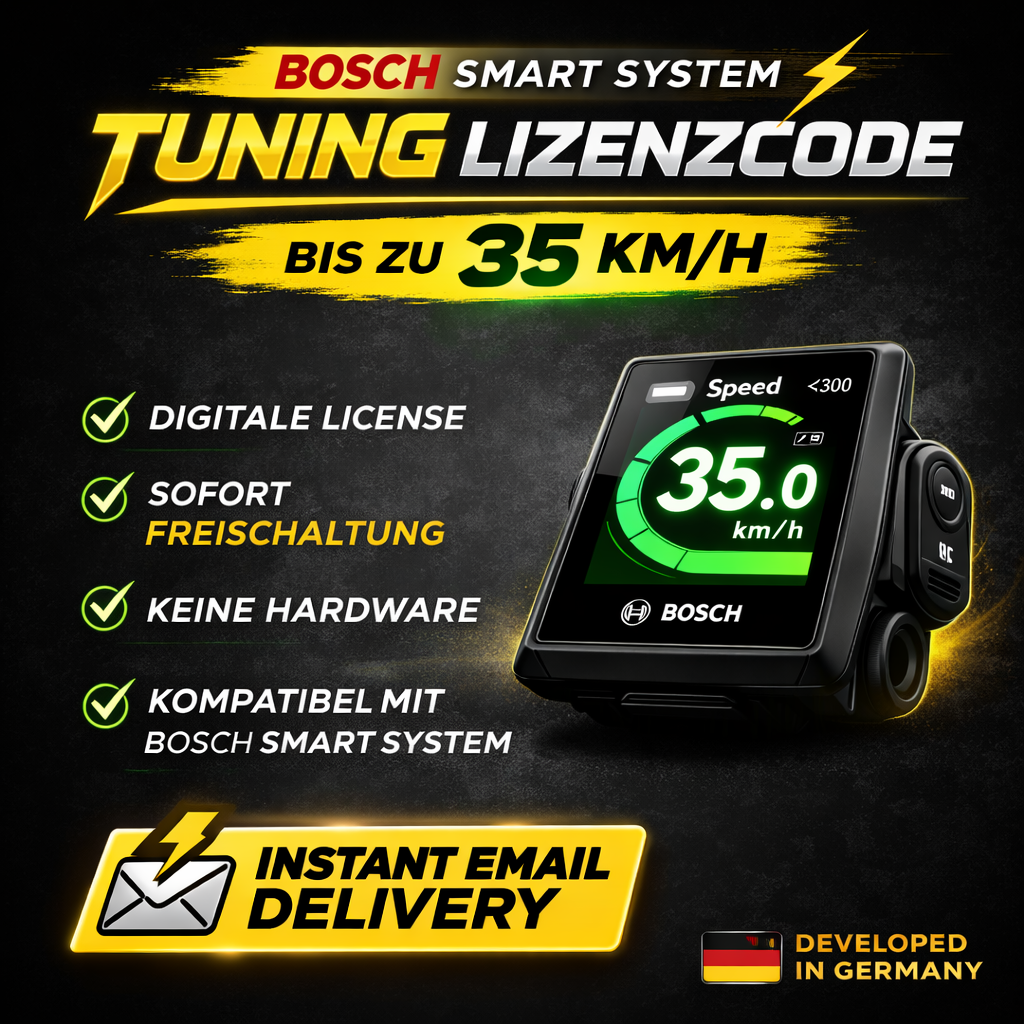 Bosch Smart System Tuning Code – 35-45 km/h Unlock – Digitale Freischaltung – Sofort per Email